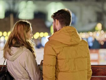 Photo by Surprising_Media merry christmas, couple, young people, people, blonde, friendship, together, talking, fence, winter, holiday, lights, ornaments, decoration